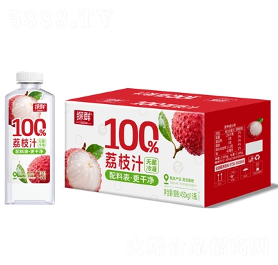 探鮮100%荔枝汁450g×15