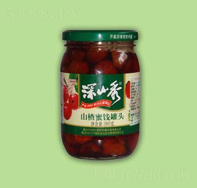 深山秀380克山楂蜜餞罐頭