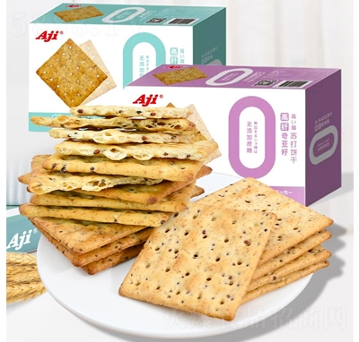 Aji高纖奇亞籽蘇打餅干咸味藜麥解饞飽腹孕婦零食小吃