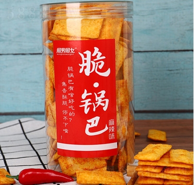 網男網女麻辣味脆鍋巴桶裝小零食80后90后懷舊零食
