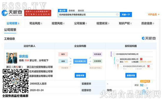 娃哈哈再布局電商,出資2億成立電商公司! 娃哈哈再布局電商,出資2億成立電商公司!